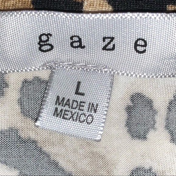 Gaze L tan animal print asymmetrical stretch top - Picture 11 of 12